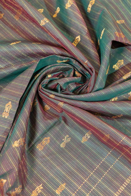 Saadhvi~Pure SIlk Vairaoosi Saree Greenish Red