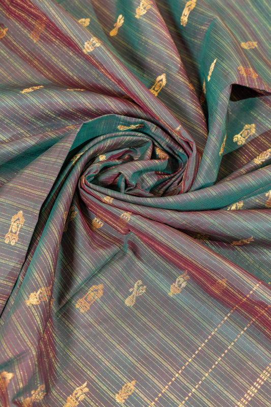 Saadhvi~Pure SIlk Vairaoosi Saree Greenish Red