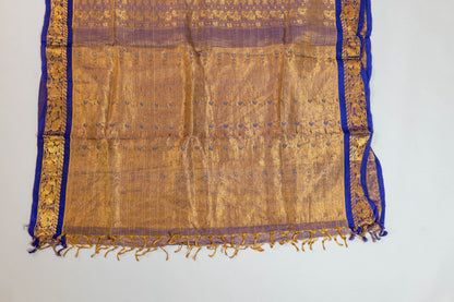 Durgameshwari~Purple Tissue Silk Kanjivaram Saree