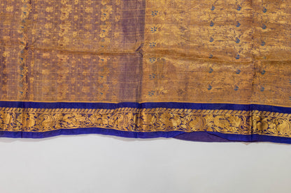 Durgameshwari~Purple Tissue Silk Kanjivaram Saree