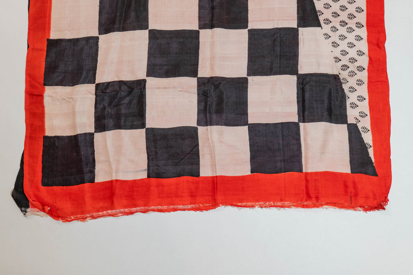 Durgdarini~Unused Pure Silk Saree Red White Black