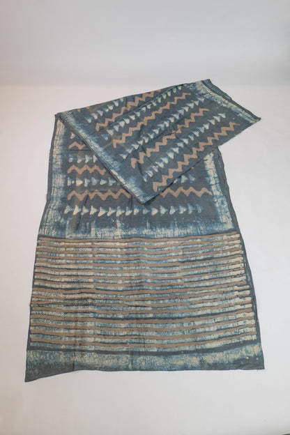 Anika~Ajrakh Pure Tussar Silk SAree