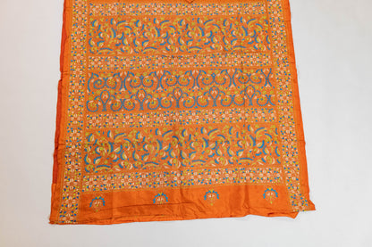 Shriya~Ochre Kantha Saree