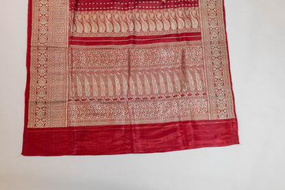 Aparajit~Maroon Tanchoi Banarsee Saree