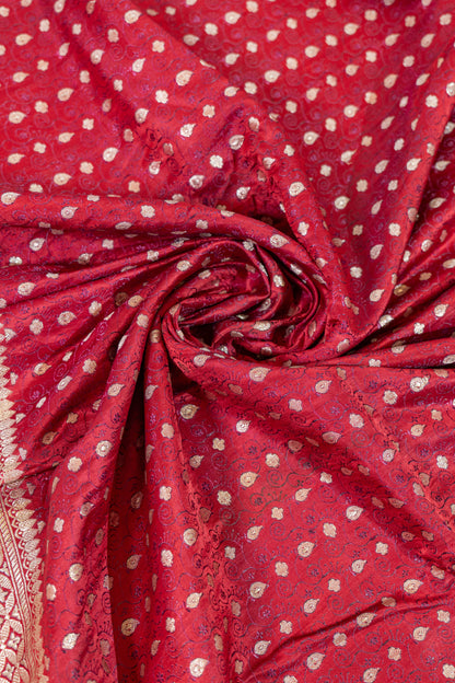 Aparajit~Maroon Tanchoi Banarsee Saree
