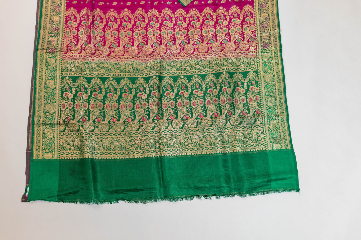 Bhavpreeta~Magenta Green Banarsee Saree