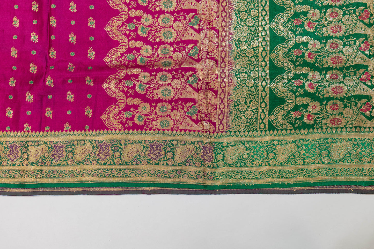 Bhavpreeta~Magenta Green Banarsee Saree