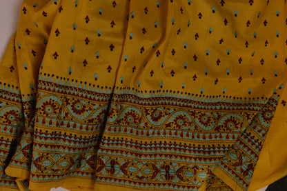 Gatha~Kantha Saree Yellow