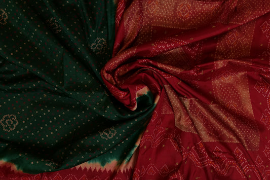 Maati~Ikkat Bandhni Saree