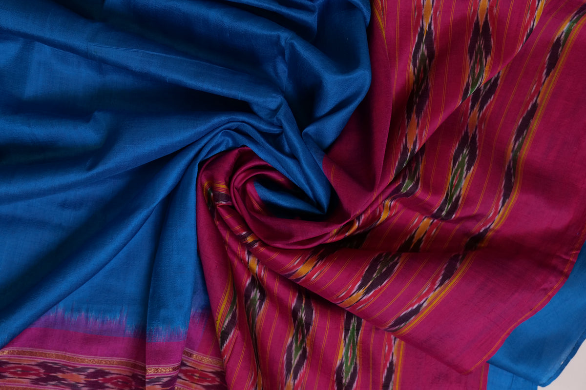 Neelotpala~Pochampally Blue Pink