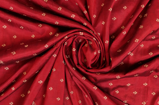 Ratti~Assam Mulberry Silk Garnet & Cream