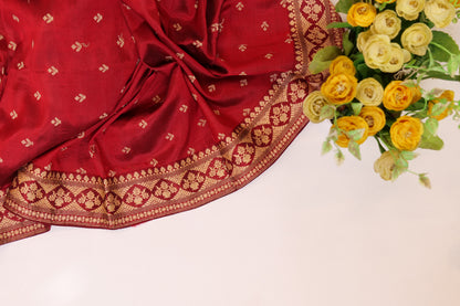 Ratti~Assam Mulberry Silk Garnet & Cream