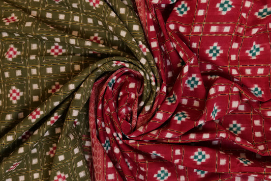 Tejas~Vintage Cotton Pasapalli Red & green