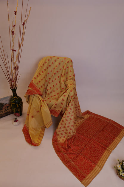 Arpana~Assam Mulberry Silk Chandan & Red