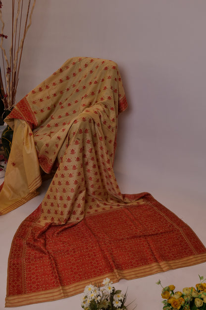 Arpana~Assam Mulberry Silk Chandan & Red