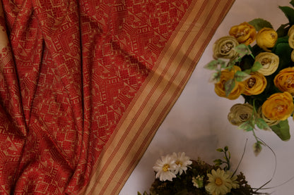 Arpana~Assam Mulberry Silk Chandan & Red