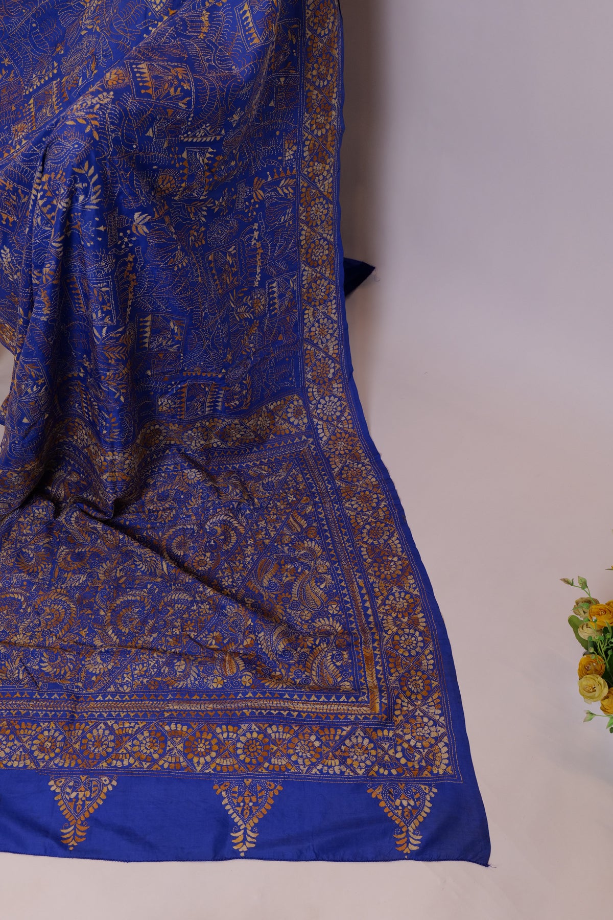 Aakash~Kantha Saree Blue