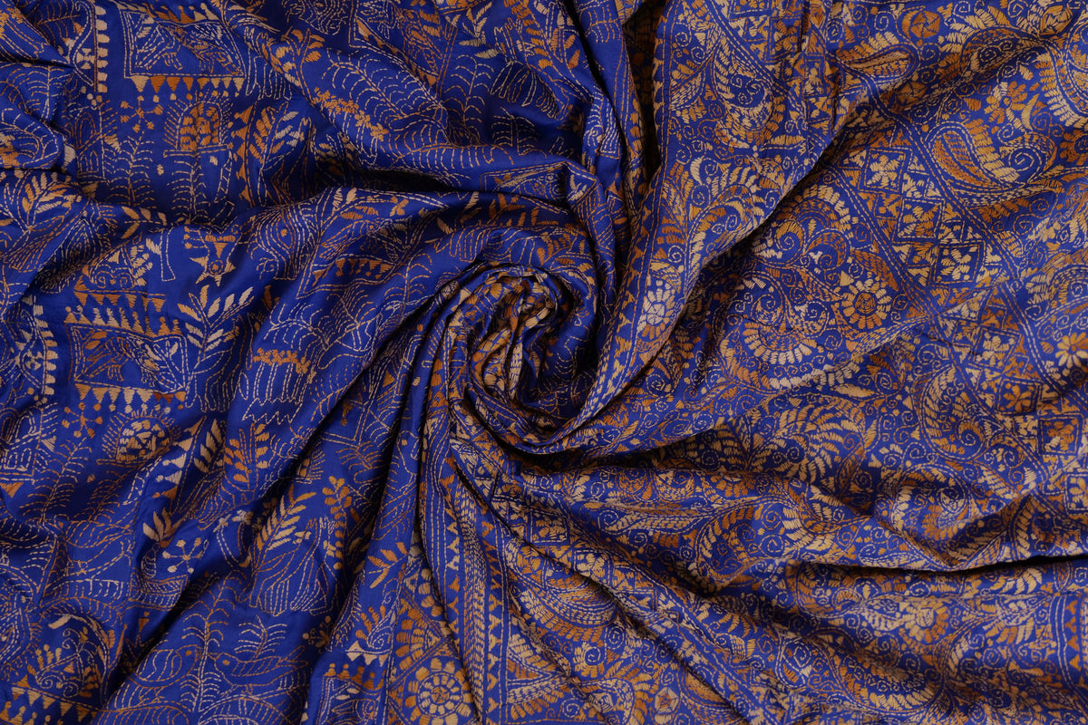 Aakash~Kantha Saree Blue