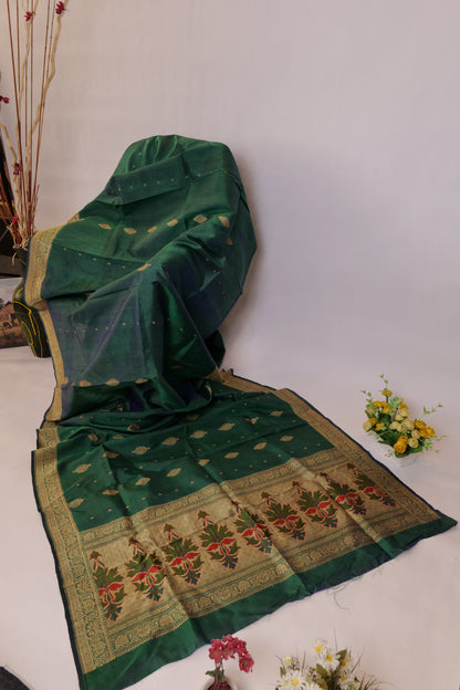 Sampatti~Unused Resham Banarsee Green