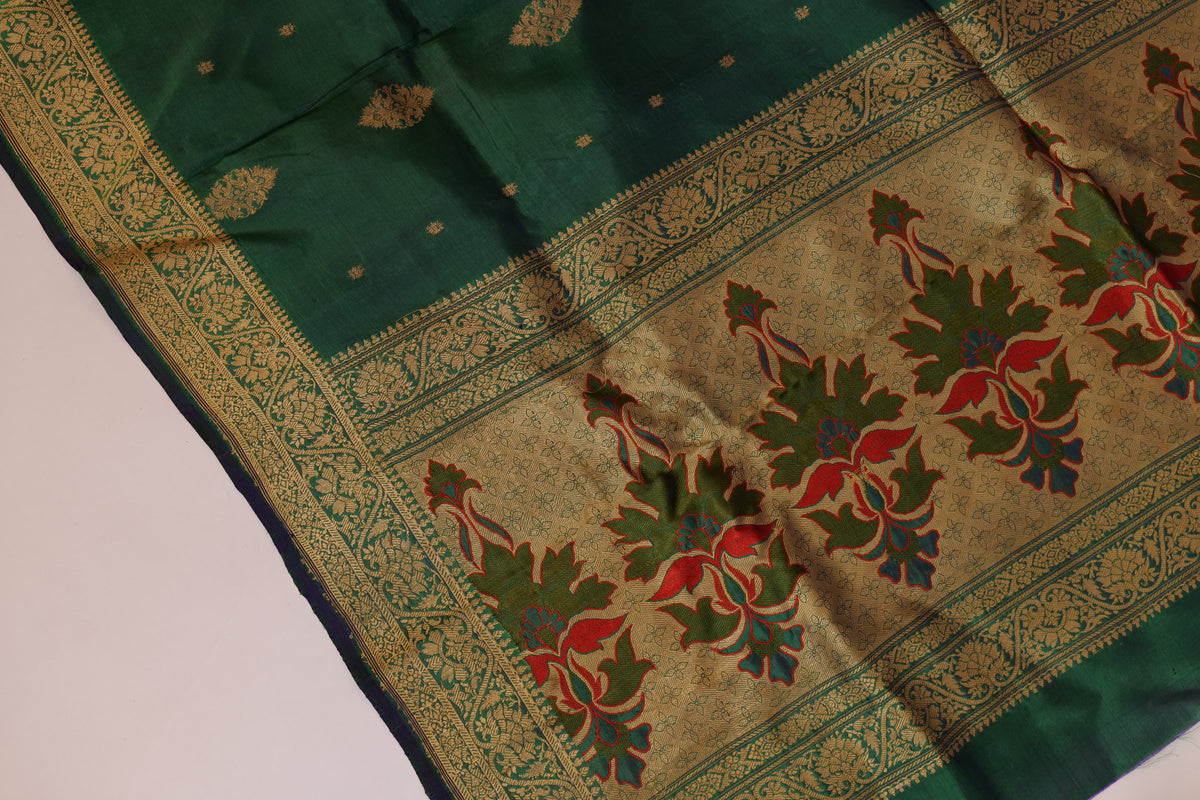 Sampatti~Unused Resham Banarsee Green