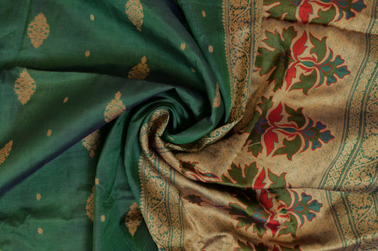 Sampatti~Unused Resham Banarsee Green