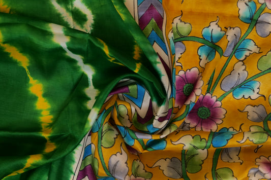 Abhyudaya~Bishnupuri Silk Saree Shibori with Kalamkari