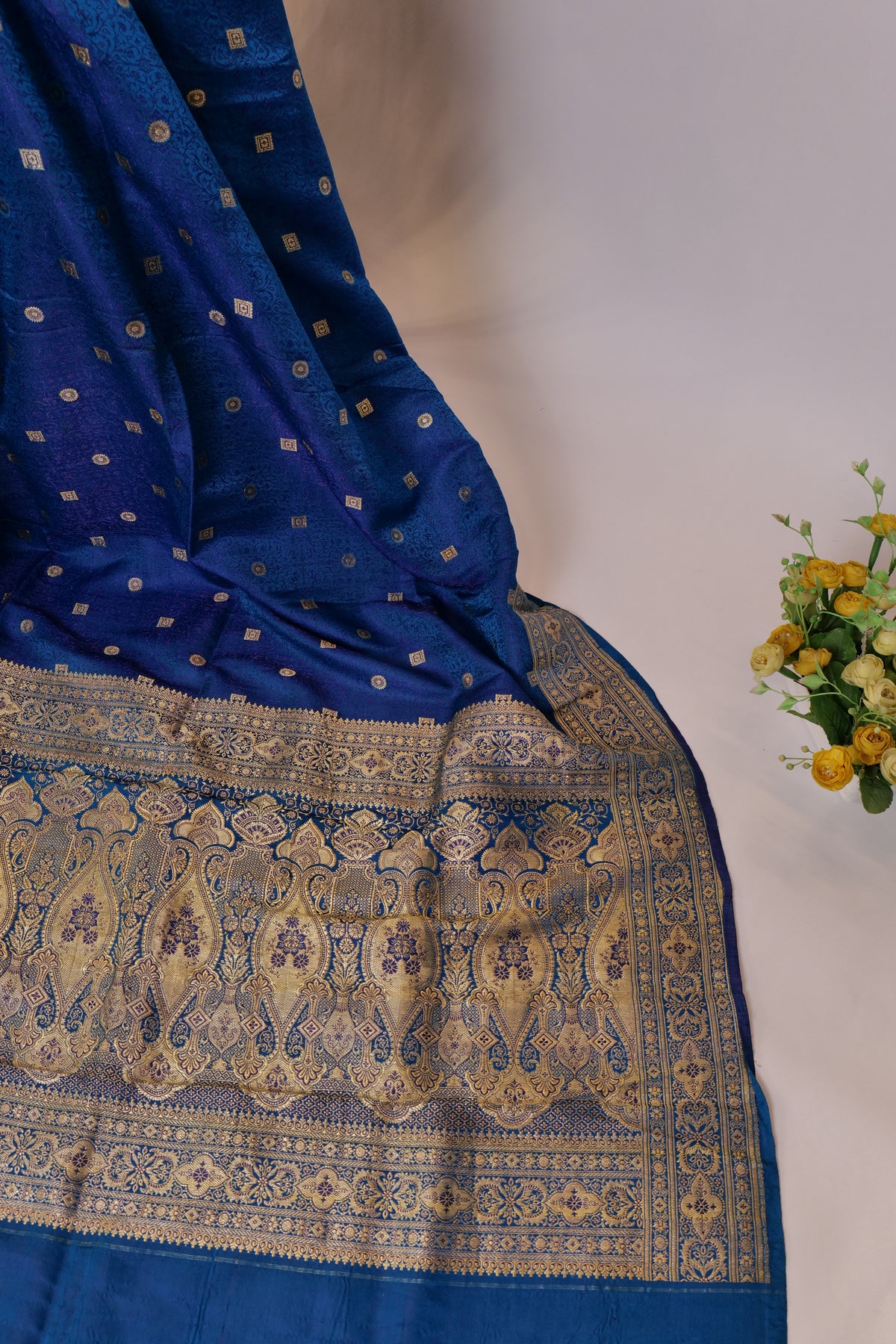 Mridula~Tanchoi Banarsee Saree Blue