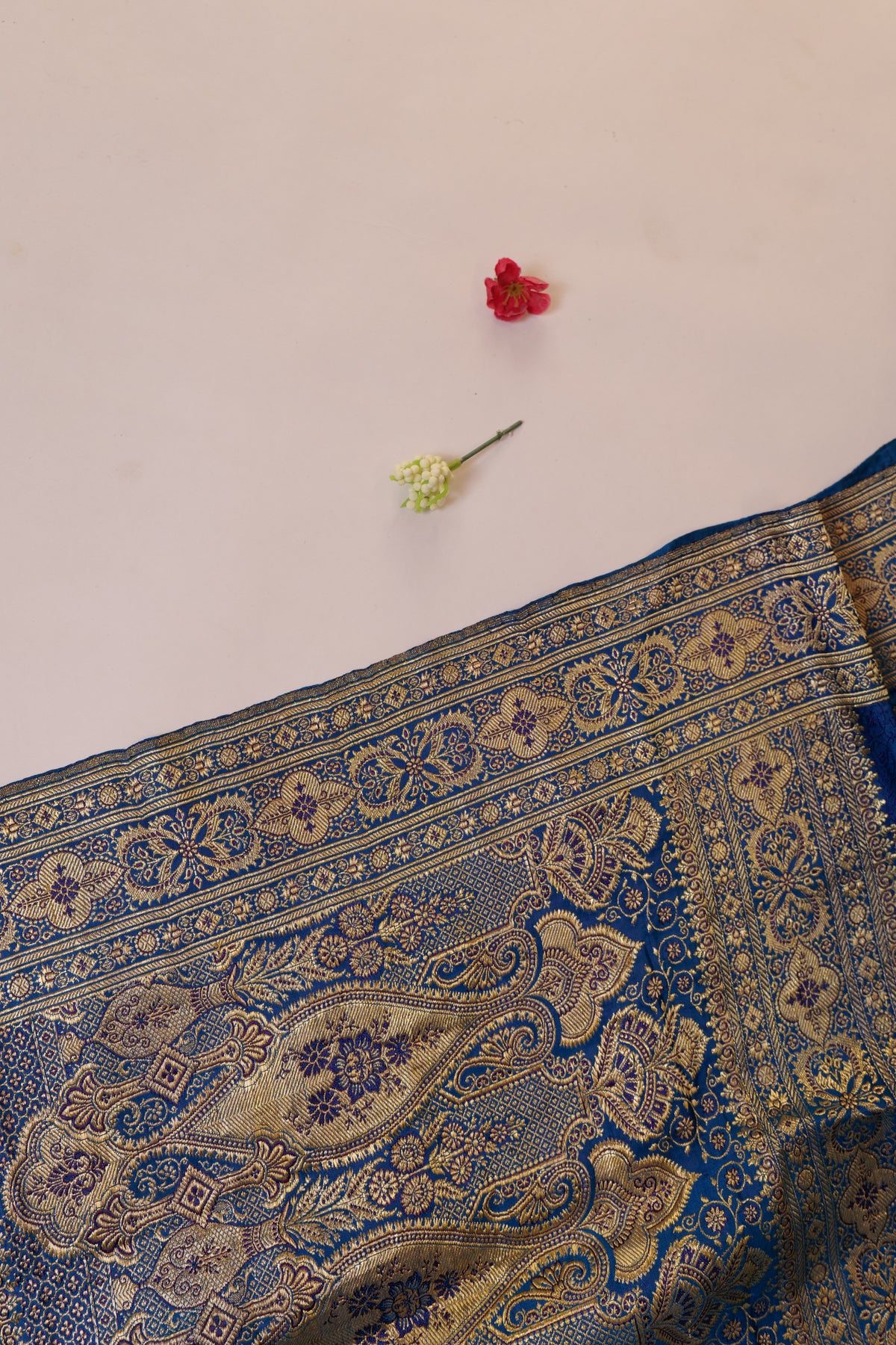 Mridula~Tanchoi Banarsee Saree Blue