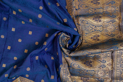 Mridula~Tanchoi Banarsee Saree Blue