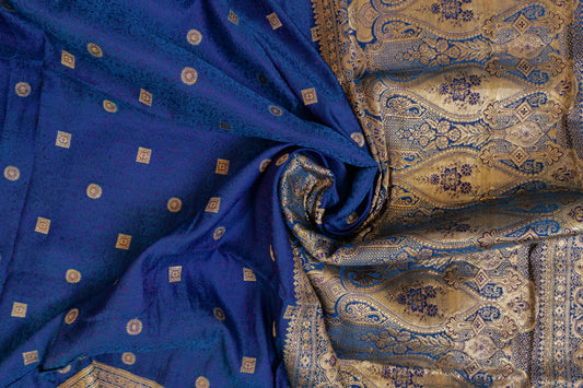 Mridula~Tanchoi Banarsee Saree Blue