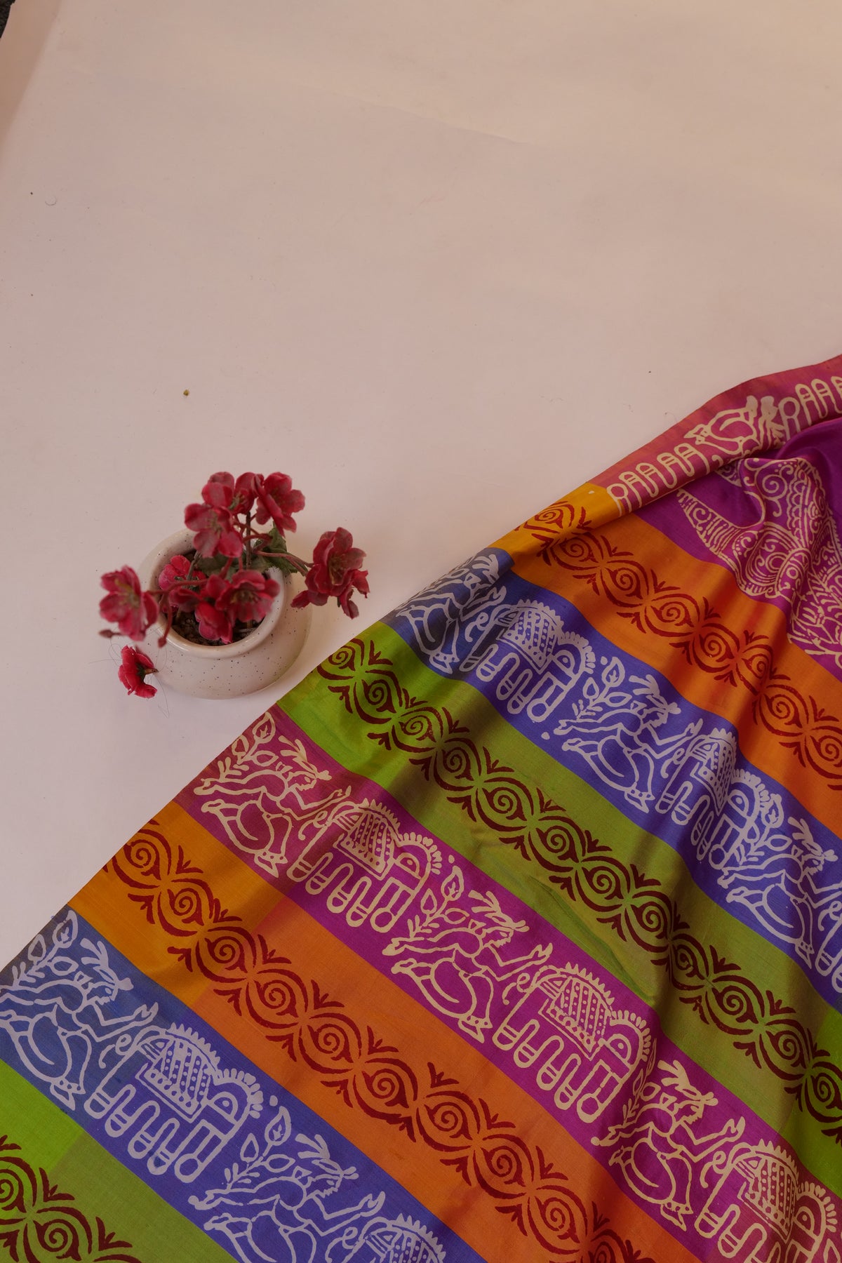 Ksheer~Bishnupuri Silk Saree Multicolour
