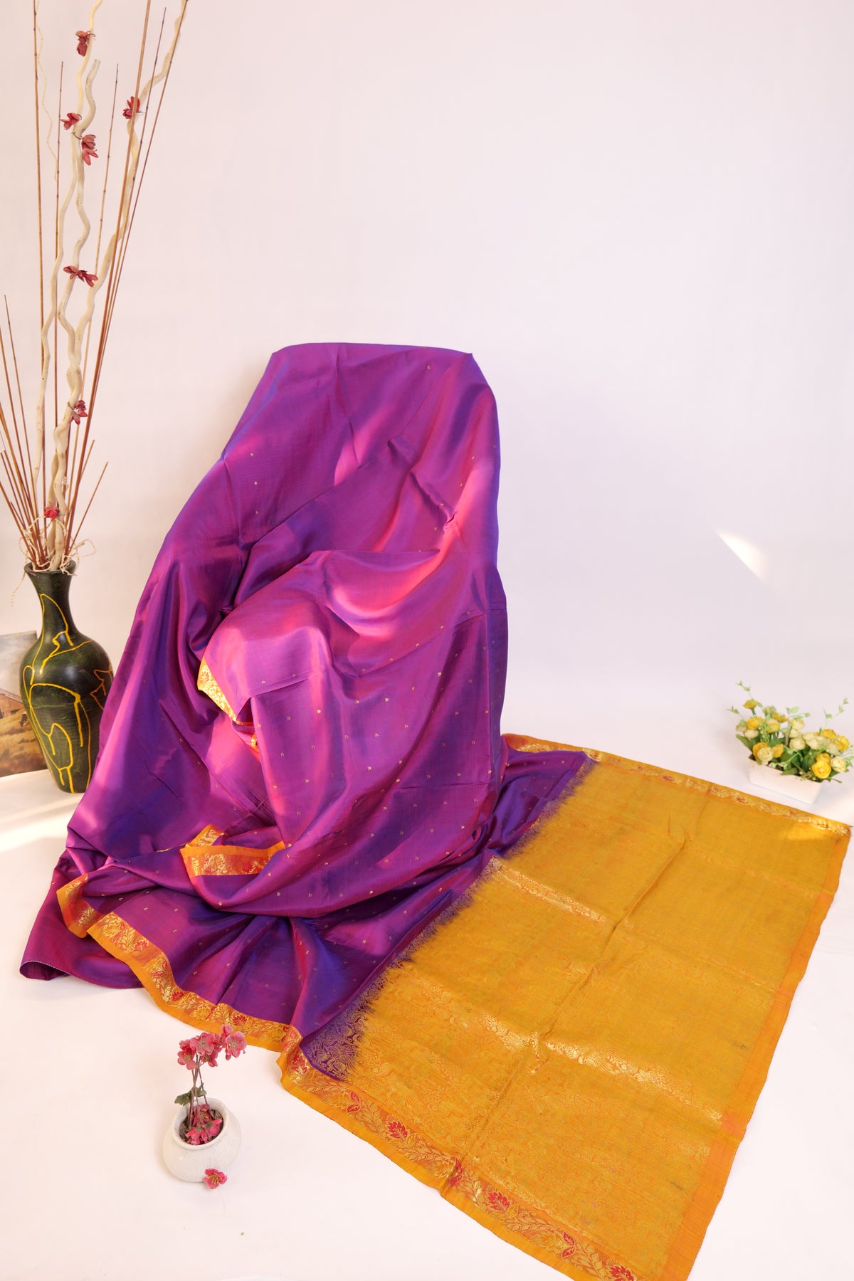Yashas~Kanjivaram Purplish Pink Ochre