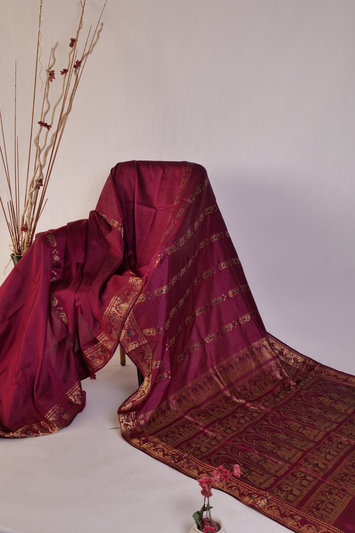 Maya~Meenakari Swarnchari Saree Mauve