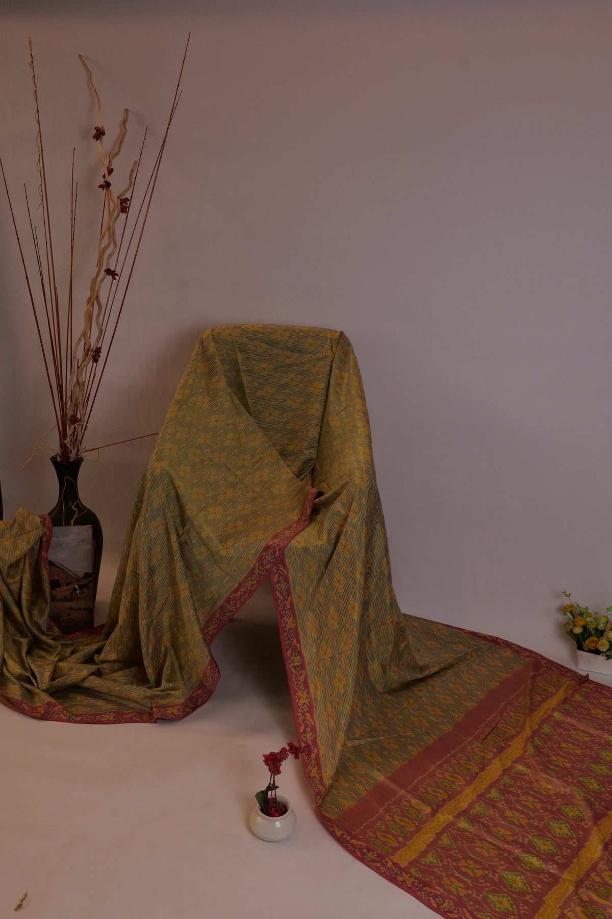 Ikkat Saree Salmon Pink