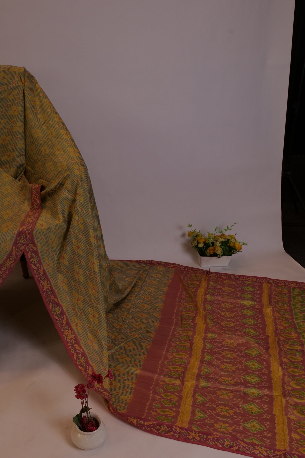Ikkat Saree Salmon Pink