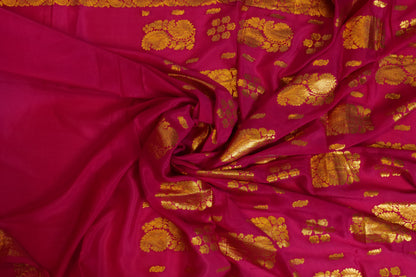 Ashokpushpam~Karnataka Crepe Silk Saree Rani Pink
