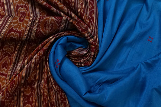 Khandua Saree Cobalt Blue Red